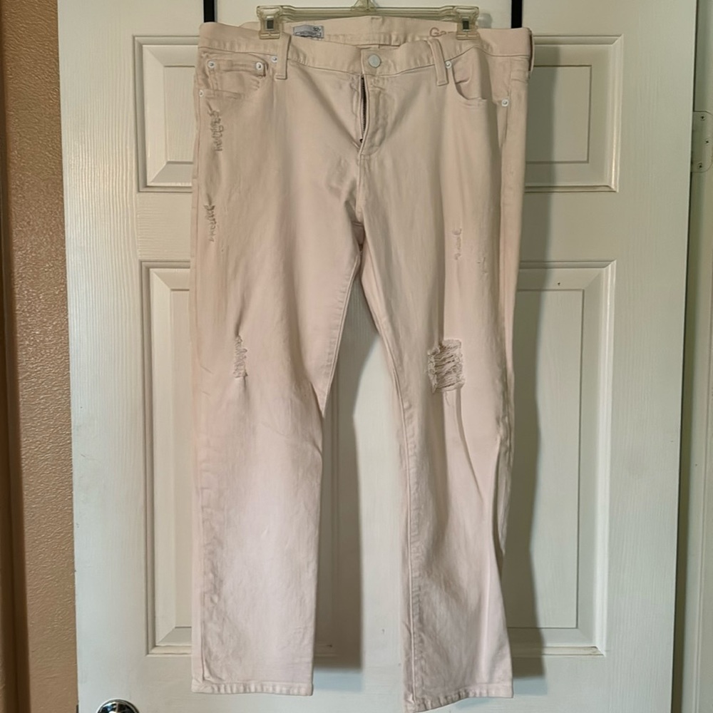 GAP Girlfriend Distressed Denim Light Pink NWOT